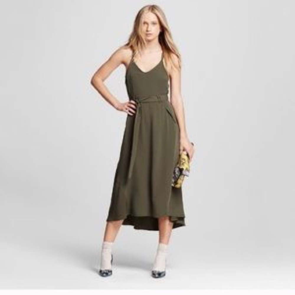 Olive Belted Dress